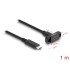 Delock SuperSpeed USB 10 Gbps (USB 3.2 Gen 2) Cable USB Type-C™ male to female 1 m panel-mount black