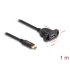 Delock SuperSpeed USB 10 Gbps (USB 3.2 Gen 2) Cable USB Type-C™ male to USB Type-A female 1 m panel-mount black
