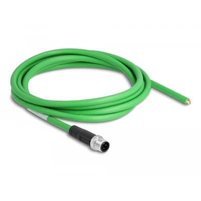 Delock Network cable M12 4 pin D-coded to open wire ends PVC 2 m 2