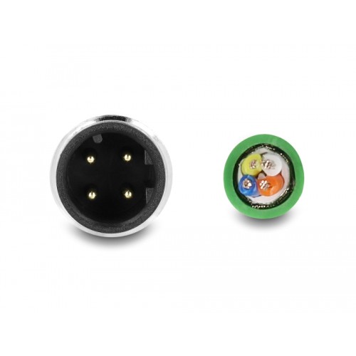 Delock Network cable M12 4 pin D-coded to open wire ends PVC 2 m