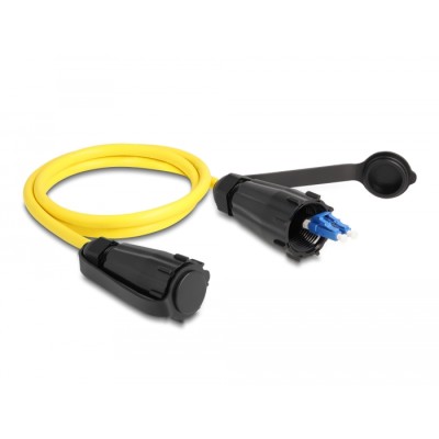 Delock Optical fiber cable LC Duplex to LC Duplex with protective cap single-mode IP68 dust and waterproof 1 m 2