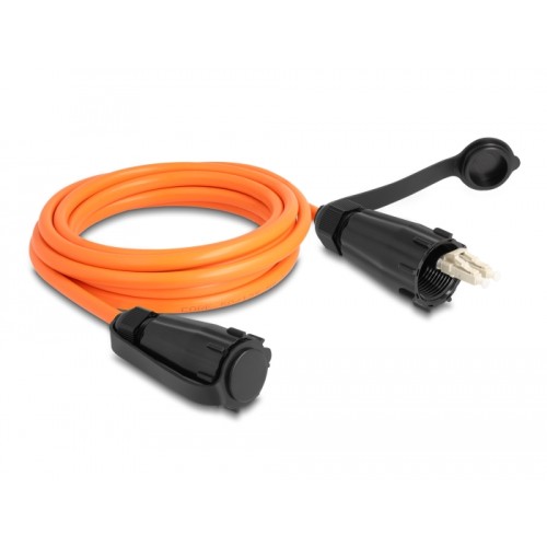 Delock Optical fiber cable LC Duplex to LC Duplex with protective cap multi-mode OM2 IP68 dust and waterproof 3 m