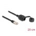 Delock Cable RJ50 male to RJ50 female for built-in with sealing cap IP67 dust and waterproof 20 cm