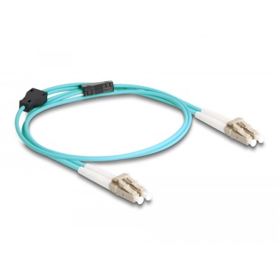 Delock Fiber Optical Cable with metal armouring LC Duplex to LC Duplex Multi-mode OM3 1 m 2