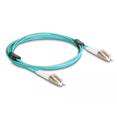 Delock Fiber Optical Cable with metal armouring LC Duplex to LC Duplex Multi-mode OM3 2 m 2