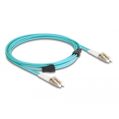 Delock Fiber Optical Cable with metal armouring LC Duplex to LC Duplex Multi-mode OM3 3 m 2