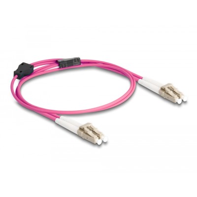 Delock Fiber Optical Cable with metal armouring LC Duplex to LC Duplex Multi-mode OM4 1 m 2