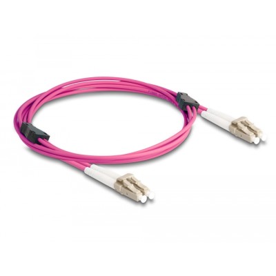 Delock Fiber Optical Cable with metal armouring LC Duplex to LC Duplex Multi-mode OM4 2 m 2