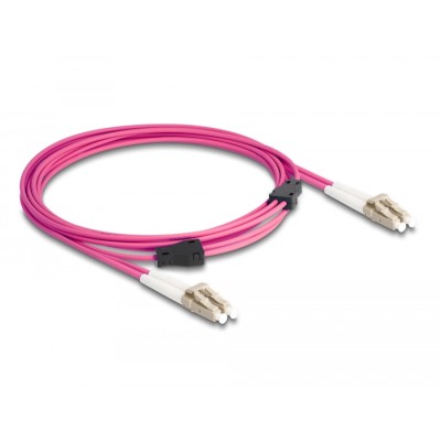 Delock Fiber Optical Cable with metal armouring LC Duplex to LC Duplex Multi-mode OM4 3 m 2