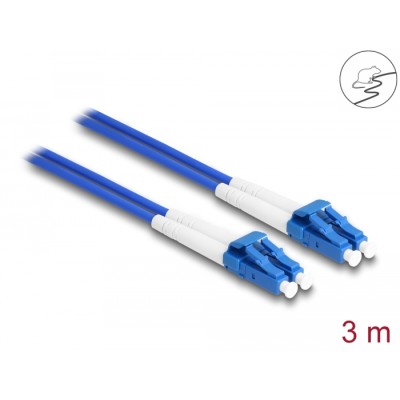 Delock Fiber Optical Cable with metal armouring LC Duplex to LC Duplex Singlemode OS2 3 m