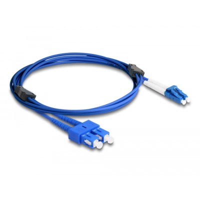Delock Fiber Optical Cable with metal armouring LC Duplex to SC Duplex Singlemode OS2 2 m 2