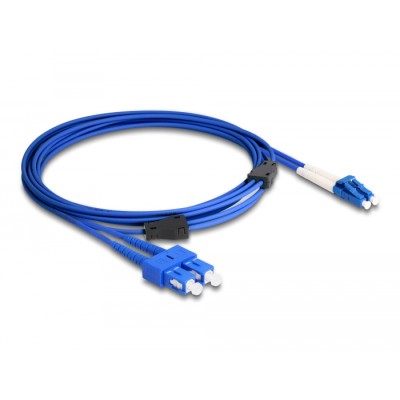 Delock Fiber Optical Cable with metal armouring LC Duplex to SC Duplex Singlemode OS2 3 m 2