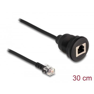 Delock Cable RJ12 plug to RJ12 jack for installation 30 cm black