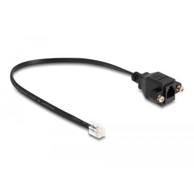 Delock Cable RJ10 plug to RJ10 jack for installation 30 cm black 2