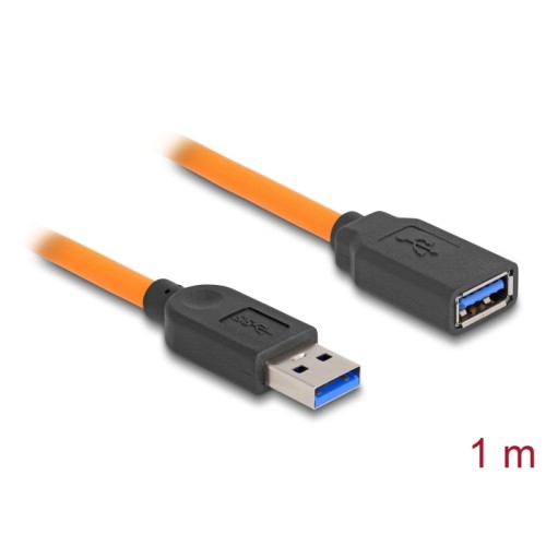 Delock USB 5 Gbps Cable USB Type-A male to USB Type-A female for tethered shooting 1 m orange