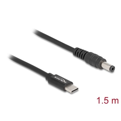 Delock Laptop Charging Cable USB Type-C™ male to 5.5 x 2.1 mm male