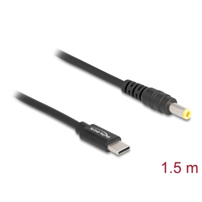 Delock Laptop Charging Cable USB Type-C™ male to 5.5 x 2.5 mm male