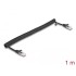 Delock RJ45 Coiled Cable male to male Cat.5e 1 m black