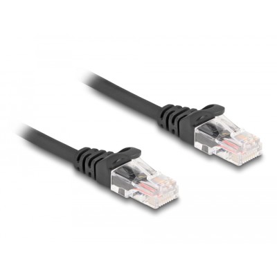 Delock RJ45 Coiled Cable male to male Cat.5e 1 m black 2