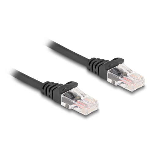 Delock RJ45 Coiled Cable male to male Cat.5e 2 m black