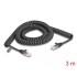 Delock RJ45 Coiled Cable male to male Cat.5e 3 m black