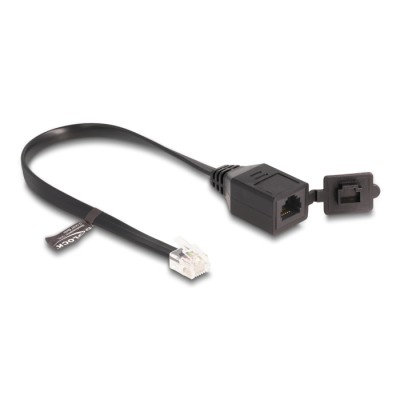 Delock Cable RJ12 plug to RJ12 jack with protective cap 20 cm black 2