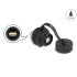 Delock Cable Connector USB 2.0 Type-B female to USB 2.0 Type-A female for installation with bayonet protective cap IP68 dust- an