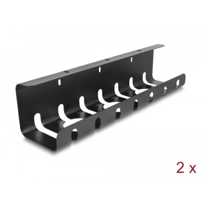 Delock Cable holder for under-table mounting black 2 pcs set