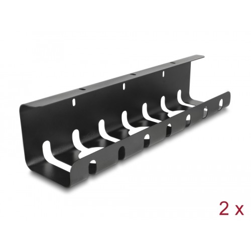 Delock Cable holder for under-table mounting black 2 pcs set