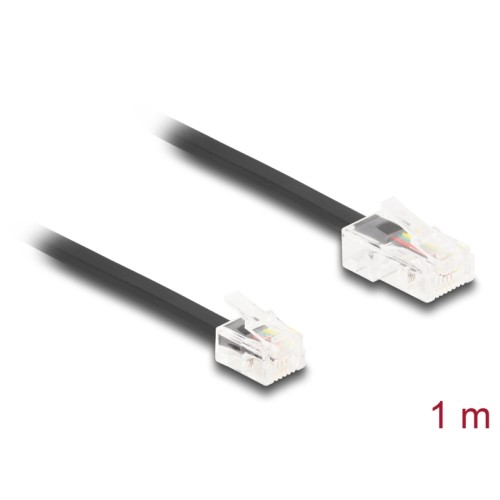 Delock Telephone Cable RJ45 plug to RJ11 plug black 1 m