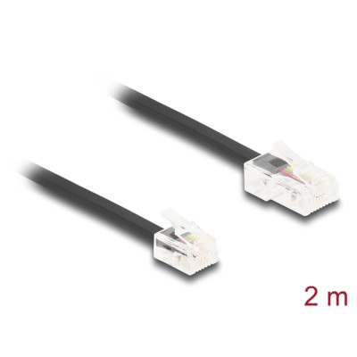 Delock Telephone Cable RJ45 plug to RJ11 plug black 2 m