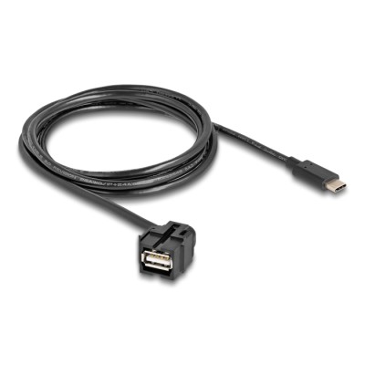 Delock Keystone Module USB 2.0 A female to USB Type-C™ male 250° with cable 1.5 m 2