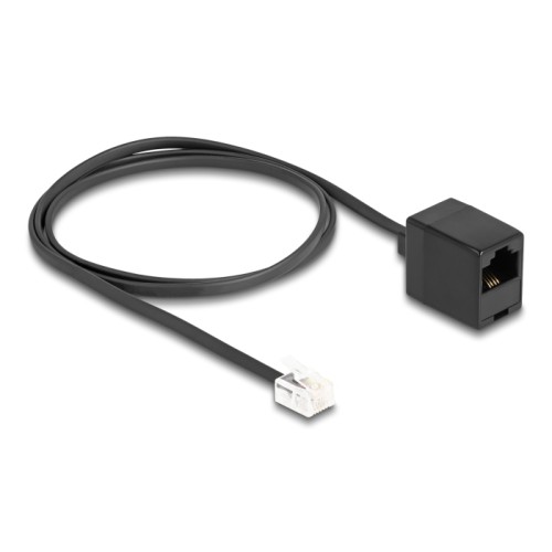 Delock Telephone Cable RJ11 plug to RJ45 jack black 1 m
