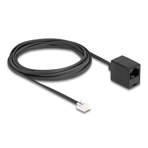 Delock Telephone Cable RJ11 plug to RJ45 jack black 3 m