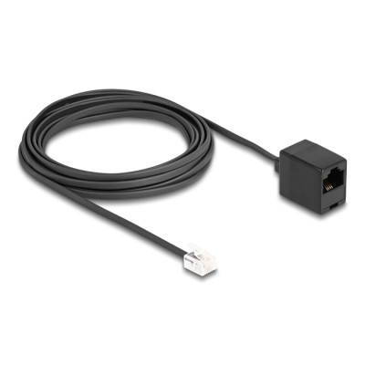 Delock Telephone Cable RJ11 plug to RJ45 jack black 5 m 2