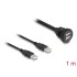 Delock USB 2.0 Cable 2 x USB Type-A male to 2 x USB Type-A female for built-in 1 m black