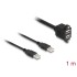 Delock USB 2.0 Cable 2 x USB Type-A male to 2 x USB Type-A female with screws for built-in 1 m black