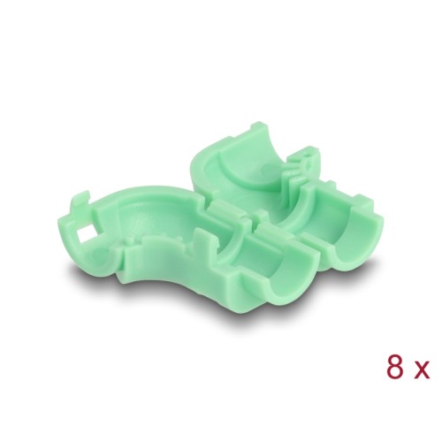 Delock Cable Clips for Angling 8 pieces green
