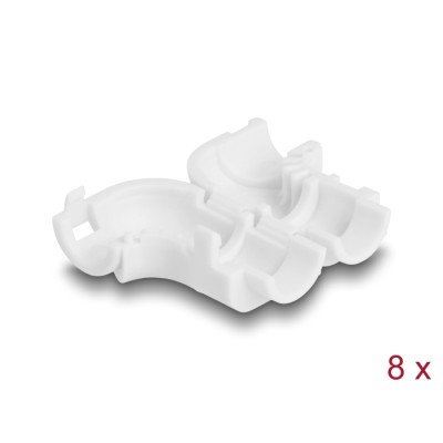 Delock Cable Clips for Angling 8 pieces white