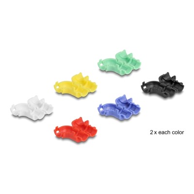 Delock Cable Clips for Angling 12 pieces assorted colours