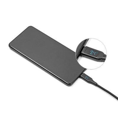 Delock USB 2.0 Fast Charging Cable USB Type-C™ + USB Type-A male to USB Type-C™ male PD 3.1 140 W with power indication 1.20 m 2