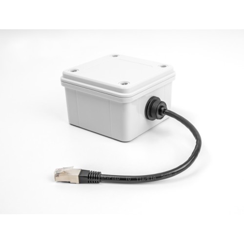 Delock Cable RJ45 plug to RJ45 jack Cat.6A for built-in with M20 thread and protective cap IP68 dust and waterproof 25 cm black