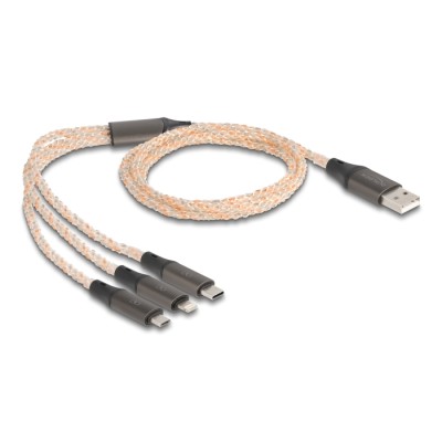 Delock USB RGB Charging Cable 3 in 1 Type-A to Lightning™ / Micro USB / USB Type-C™ 1.20 m 2