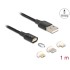Delock Magnetic USB Charging Cable Set for 8 Pin Lightning™ / Micro USB / USB Type-C™ black 1 m