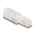 Delock Telephone Cable Anti-Twist Adapter RJ10 plug to RJ10 jack transparent / white