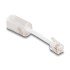 Delock Telephone Cable RJ10 plug to RJ10 jack with connection cable 30 mm transparent / white