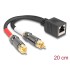 Delock Adapter Cable RJ45 jack to 2 x RCA male black 20 cm
