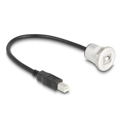 Delock USB 2.0 Type-B built-in female with cable plug 30 cm aluminium 2