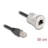 Delock RJ45 built-in jack with cable plug Cat.5e STP 30 cm aluminium
