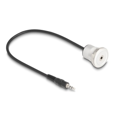 Delock Stereo 3.5 mm 3 pin built-in female with cable male 30 cm aluminium 2